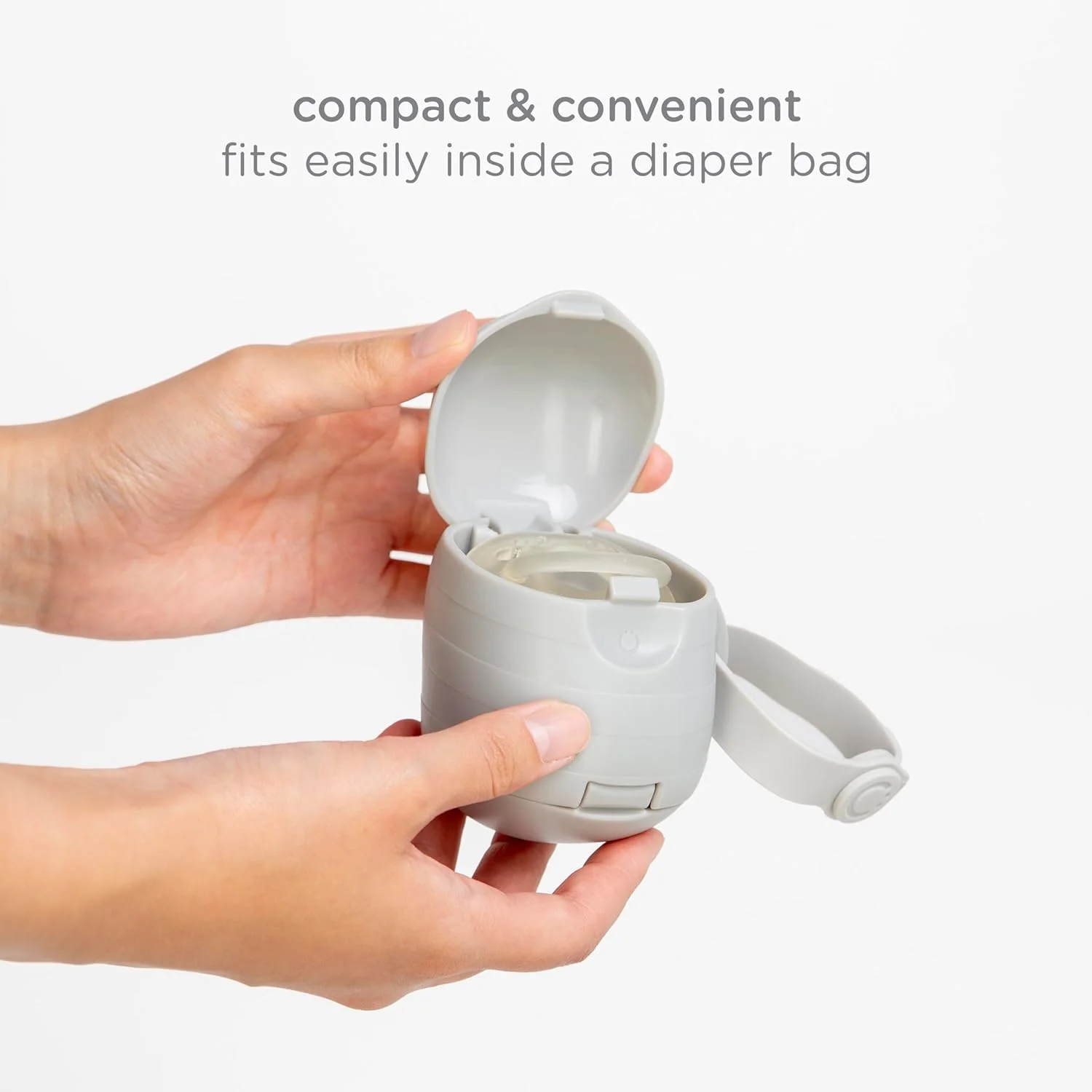 جا پستانکی دوقلو قابل حمل یوبی، پستانک های کودک را تمیز و در دسترس نگه می دارد، شامل بند سیلیکونی، خاکستری جا پستانکی دوقلو قابل حمل یوبی، پستانک های کودک را تمیز و در دسترس نگه می دارد، شامل بند سیلیکونی، خاکستری