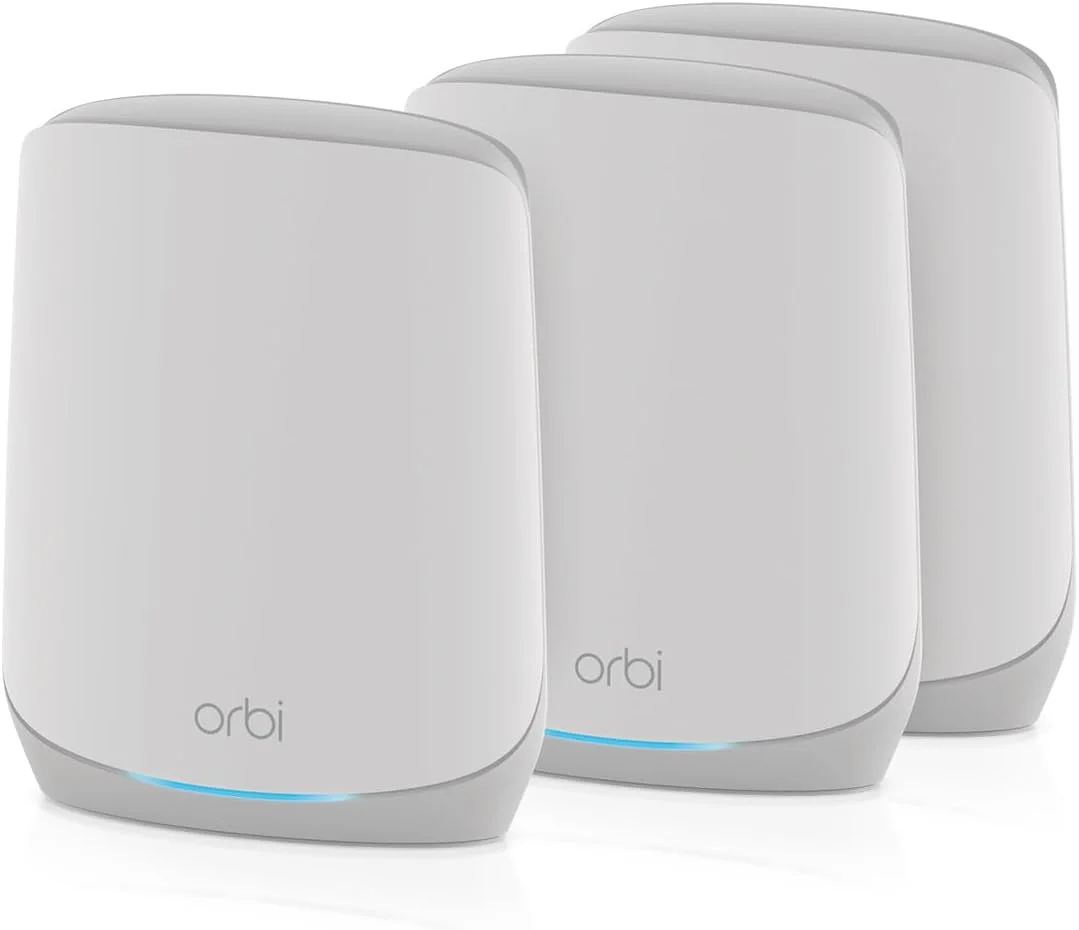 سیستم وای فای 6 مش سه باند NETGEAR Orbi برای کل خانه (RBK663) - روتر با 2 توسعه دهنده ماهواره ای - پوشش تا 6600 فوت مربع، 75 دستگاه - AX3800 (تا 3.8 گیگابیت در ثانیه)