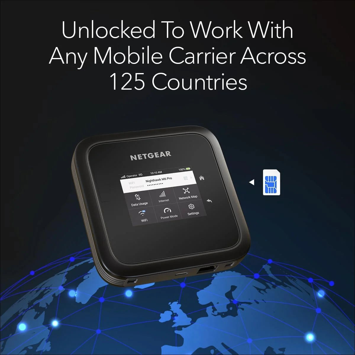 روتر هات اسپات موبایل NETGEAR M6 Pro 5G WiFi 6E، آنلاک شده، تا 4 گیگابیت بر ثانیه، مشکی