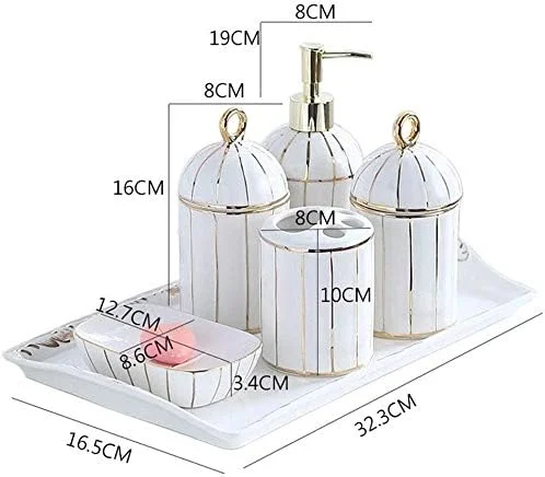 Soap Dispenser with Pump, Empty Refillable Bottle, Soap Dispenser 6-Piece Ceramic Bathroom Accessories Set Countertop Soap Dispenser Soap Dish Mouth Cup Toothbrush Soap Dispenser with Pump, Empty Refillable Bottle, Soap Dispenser 6-Piece Ceramic Bathroom Accessories Set Countertop Soap Dispenser Soap Dish Mouth Cup Toothbrush