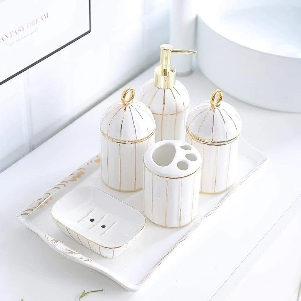 Soap Dispenser with Pump, Empty Refillable Bottle, Soap Dispenser 6-Piece Ceramic Bathroom Accessories Set Countertop Soap Dispenser Soap Dish Mouth Cup Toothbrush Soap Dispenser with Pump, Empty Refillable Bottle, Soap Dispenser 6-Piece Ceramic Bathroom Accessories Set Countertop Soap Dispenser Soap Dish Mouth Cup Toothbrush