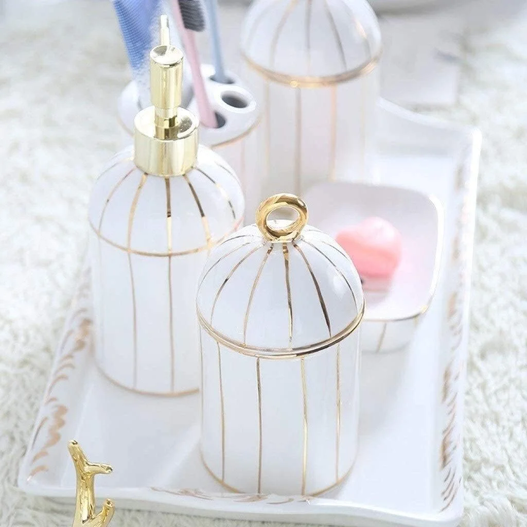 Soap Dispenser with Pump, Empty Refillable Bottle, Soap Dispenser 6-Piece Ceramic Bathroom Accessories Set Countertop Soap Dispenser Soap Dish Mouth Cup Toothbrush Soap Dispenser with Pump, Empty Refillable Bottle, Soap Dispenser 6-Piece Ceramic Bathroom Accessories Set Countertop Soap Dispenser Soap Dish Mouth Cup Toothbrush