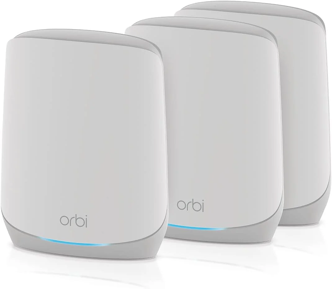 سیستم وای فای 6 مش تری-باند NETGEAR Orbi RBK763S-100APS AX5400 – روتر + 2 ماهواره، 5.4 گیگابیت بر ثانیه، پوشش 700 متر مربع