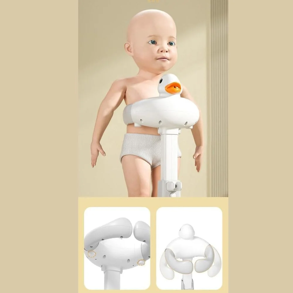 پایه نگهدارنده وان حمام کودک با طرح اردک، پشتیبانی از ستون فقرات، سفید