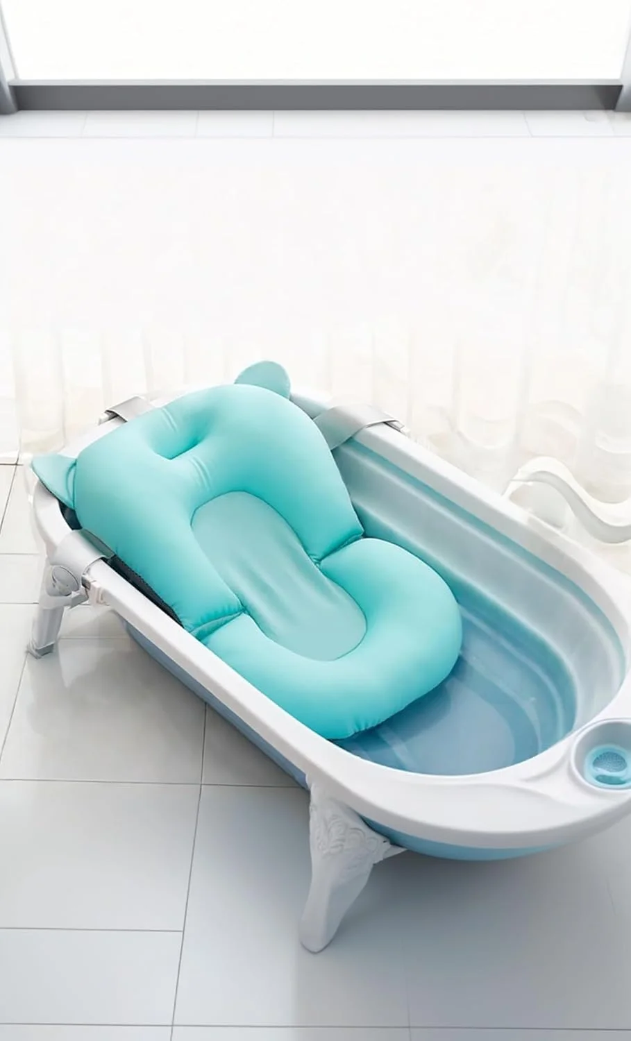 بالش حمام نوزاد Sweet seven - کوسن تاشو برای حمایت از نوزاد در وان حمام - تشک صندلی وان نوزاد - زیرانداز حمام راحت نوزاد