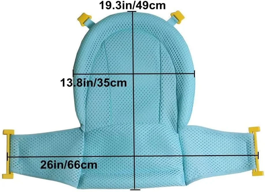 توری حمام نوزاد ضد آفتاب، پد بالشتکی حمام نوزاد، توری پشتیبانی از صندلی نوزاد، توری دوش وان ضد لغزش، سه لایه میانی ضد نشت، پارچه سازگار با پوست، مناسب برای نوزادان و کودکان نوپا