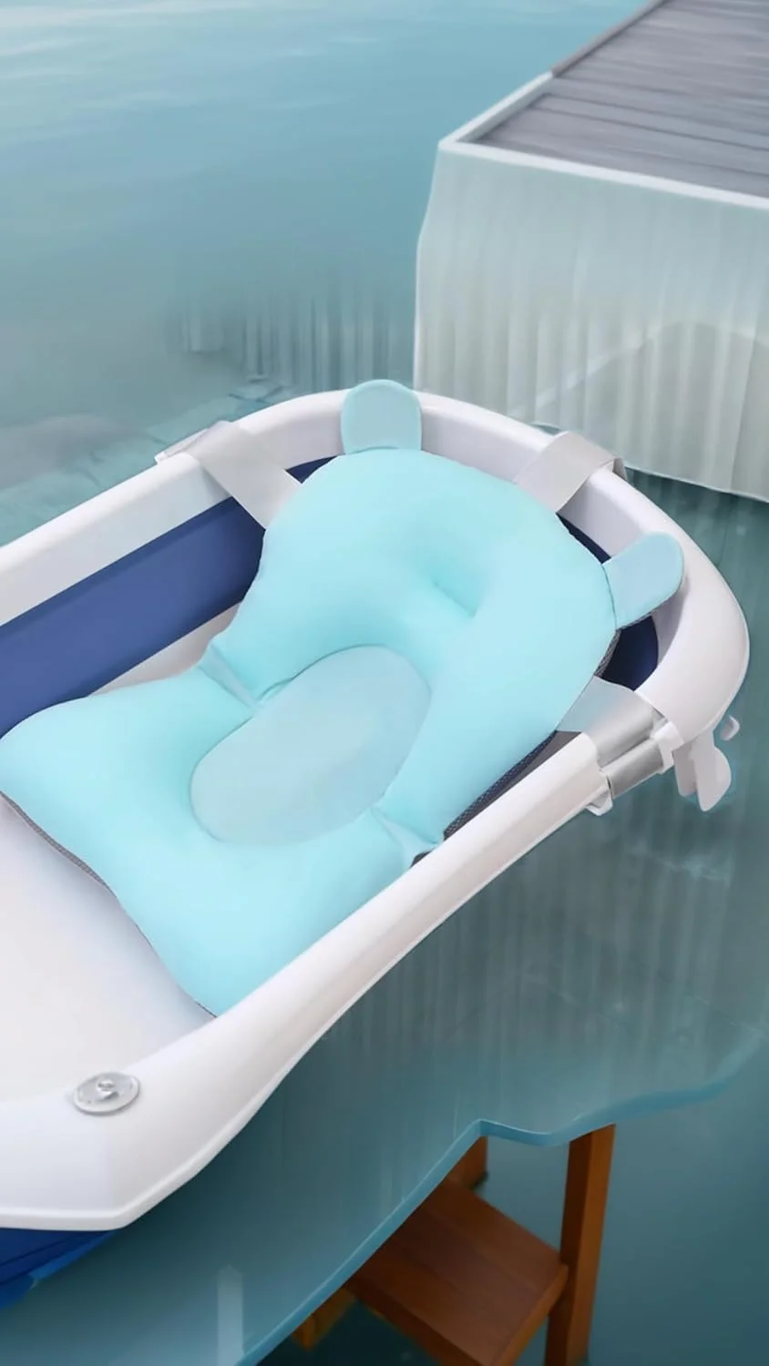 بالش حمام نوزاد Sweet seven - کوسن تاشو برای حمایت از نوزاد در وان حمام - تشک صندلی وان نوزاد - زیرانداز حمام راحت نوزاد