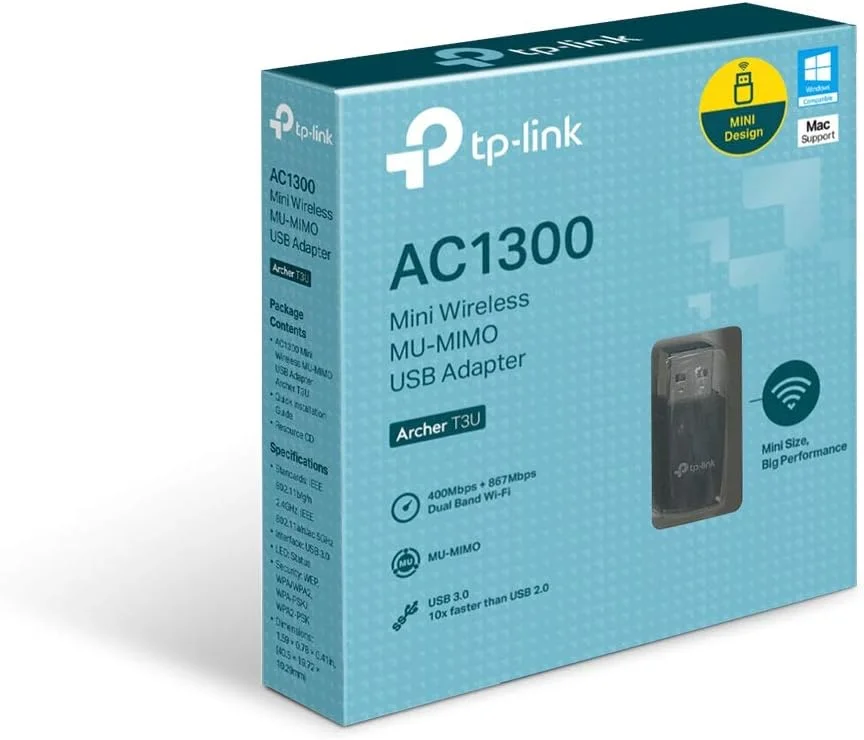 آداپتور USB بی سیم دو بانده TP-Link با سرعت 1300 مگابیت بر ثانیه، آنتن دوگانه 3dBi، پشتیبانی از ویندوز 8.1/8/7/XP، مک OS، لینوکس (Archer T3U) آداپتور USB بی سیم دو بانده TP-Link با سرعت 1300 مگابیت بر ثانیه، آنتن دوگانه 3dBi، پشتیبانی از ویندوز 8.1/8/7/XP، مک OS، لینوکس (Archer T3U)