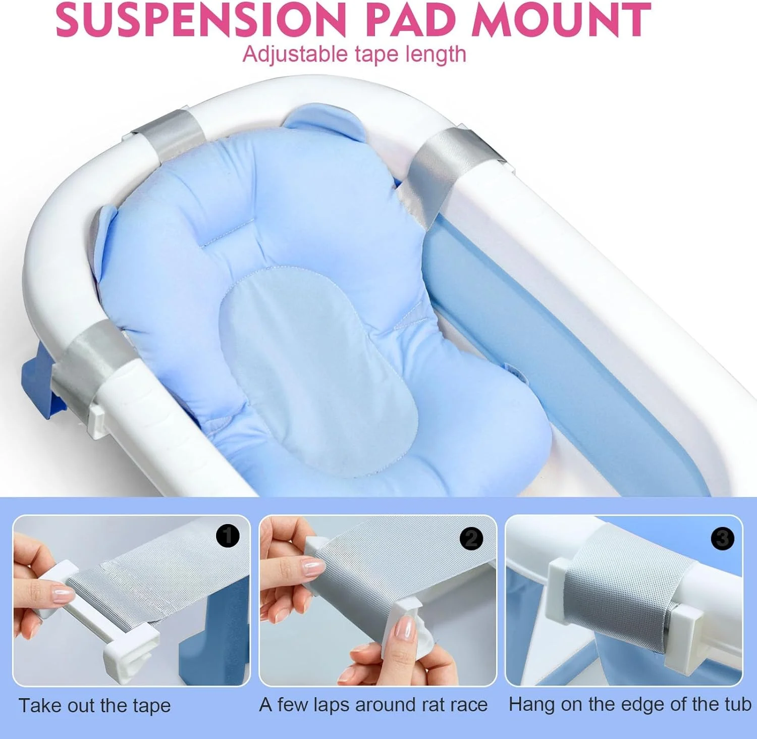 وان حمام تاشو کودک SKY-TOUCH به همراه بالشتک تشک حمام و دماسنج، وان حمام قابل حمل کودک با سوراخ تخلیه، حوضچه دوش با پایه نگهدارنده ضد لغزش برای دختر پسر (آبی) وان حمام تاشو کودک SKY-TOUCH به همراه بالشتک تشک حمام و دماسنج، وان حمام قابل حمل کودک با سوراخ تخلیه، حوضچه دوش با پایه نگهدارنده ضد لغزش برای دختر پسر (آبی)