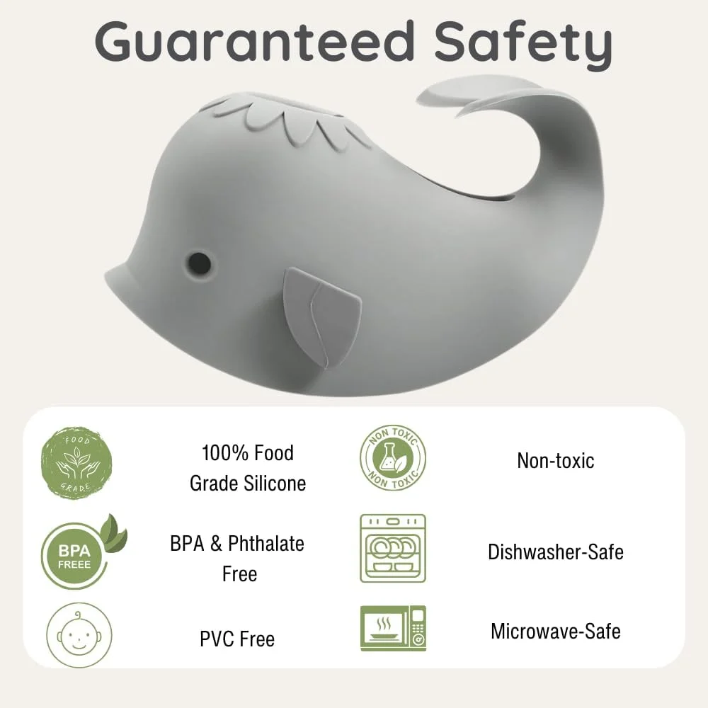 محافظ شیر آب وان حمام کودک، محافظ نرم سیلیکونی شیر آب وان برای کودکان، محافظ شیر آب ایمنی کودک نوپا، مناسب برای انواع شیرآلات، محافظ سر دوش ضد کودک، طرح نهنگ (خاکستری) محافظ شیر آب وان حمام کودک، محافظ نرم سیلیکونی شیر آب وان برای کودکان، محافظ شیر آب ایمنی کودک نوپا، مناسب برای انواع شیرآلات، محافظ سر دوش ضد کودک، طرح نهنگ (خاکستری)