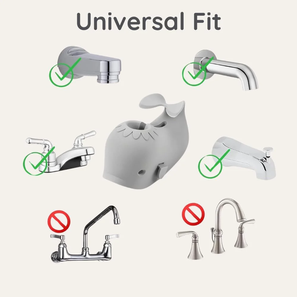 محافظ شیر آب وان حمام کودک، محافظ نرم سیلیکونی شیر آب وان برای کودکان، محافظ شیر آب ایمنی کودک نوپا، مناسب برای انواع شیرآلات، محافظ سر دوش ضد کودک، طرح نهنگ (خاکستری) محافظ شیر آب وان حمام کودک، محافظ نرم سیلیکونی شیر آب وان برای کودکان، محافظ شیر آب ایمنی کودک نوپا، مناسب برای انواع شیرآلات، محافظ سر دوش ضد کودک، طرح نهنگ (خاکستری)