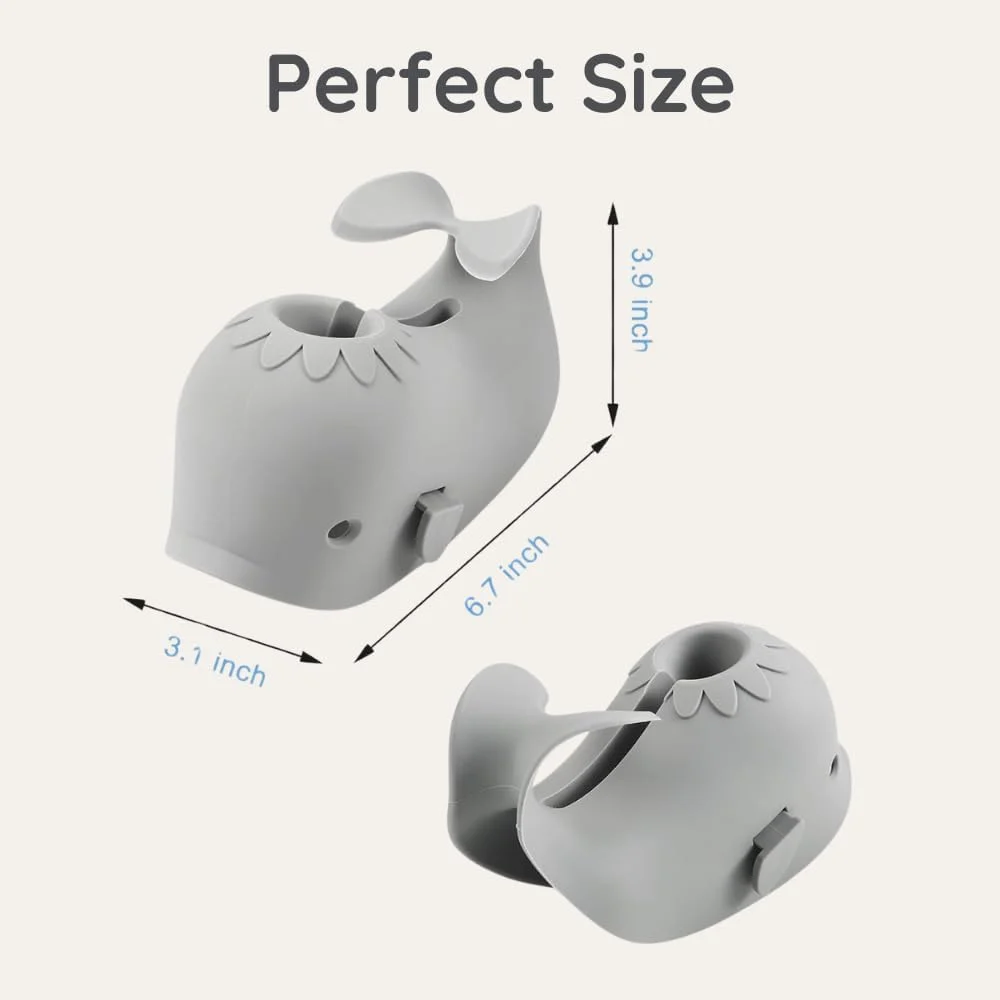محافظ شیر آب وان حمام کودک، محافظ نرم سیلیکونی شیر آب وان برای کودکان، محافظ شیر آب ایمنی کودک نوپا، مناسب برای انواع شیرآلات، محافظ سر دوش ضد کودک، طرح نهنگ (خاکستری) محافظ شیر آب وان حمام کودک، محافظ نرم سیلیکونی شیر آب وان برای کودکان، محافظ شیر آب ایمنی کودک نوپا، مناسب برای انواع شیرآلات، محافظ سر دوش ضد کودک، طرح نهنگ (خاکستری)