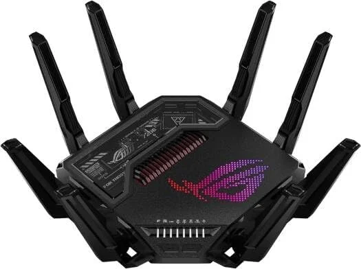 روتر دو بانده ASUS GT-BE98 WiFi 7 - سرعت بالا 9800 مگابیت در ثانیه، OFDMA و MU-MIMO، سازگار با AiMesh