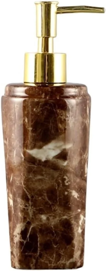 جا مایع ظرفشویی سرامیکی طرح سنگ با پمپ نقره ای 350 میلی لیتر مناسب آشپزخانه و سرویس بهداشتی