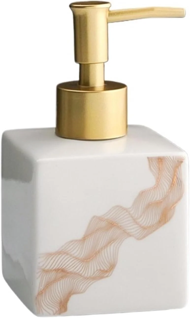 جامایع ظرفشویی سرامیکی با طرح راه راه موجی زیبا، مناسب برای مایع دستشویی، لوسیون و غیره - 280 میلی لیتر