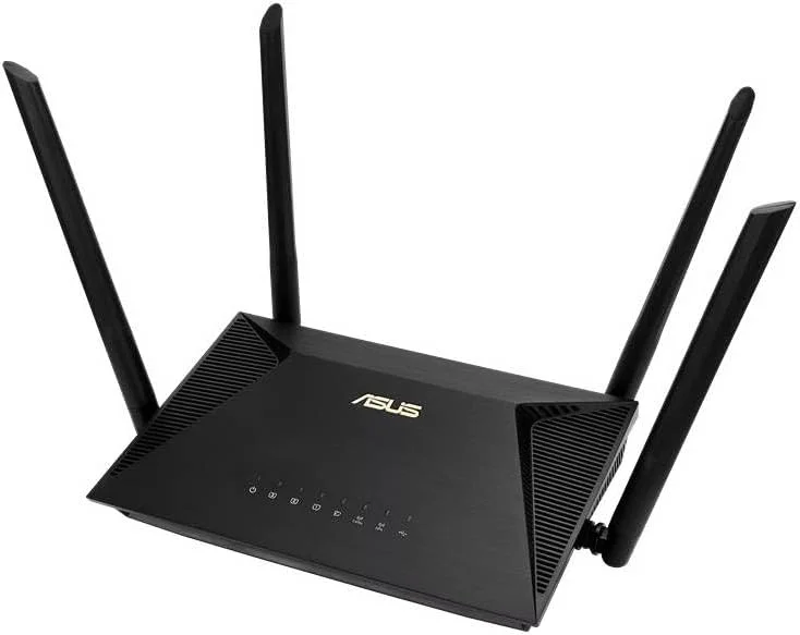 روتر وای فای 6 دو بانده ایسوس مدل RT-AX1800U: پشتیبانی از فناوری MU-MIMO و OFDMA، محافظت از هوش مصنوعی، امنیت شبکه کلاسیک با پشتیبانی از Trend Micro، سازگار با سیستم WiFi ASUS AiMesh - مشکی