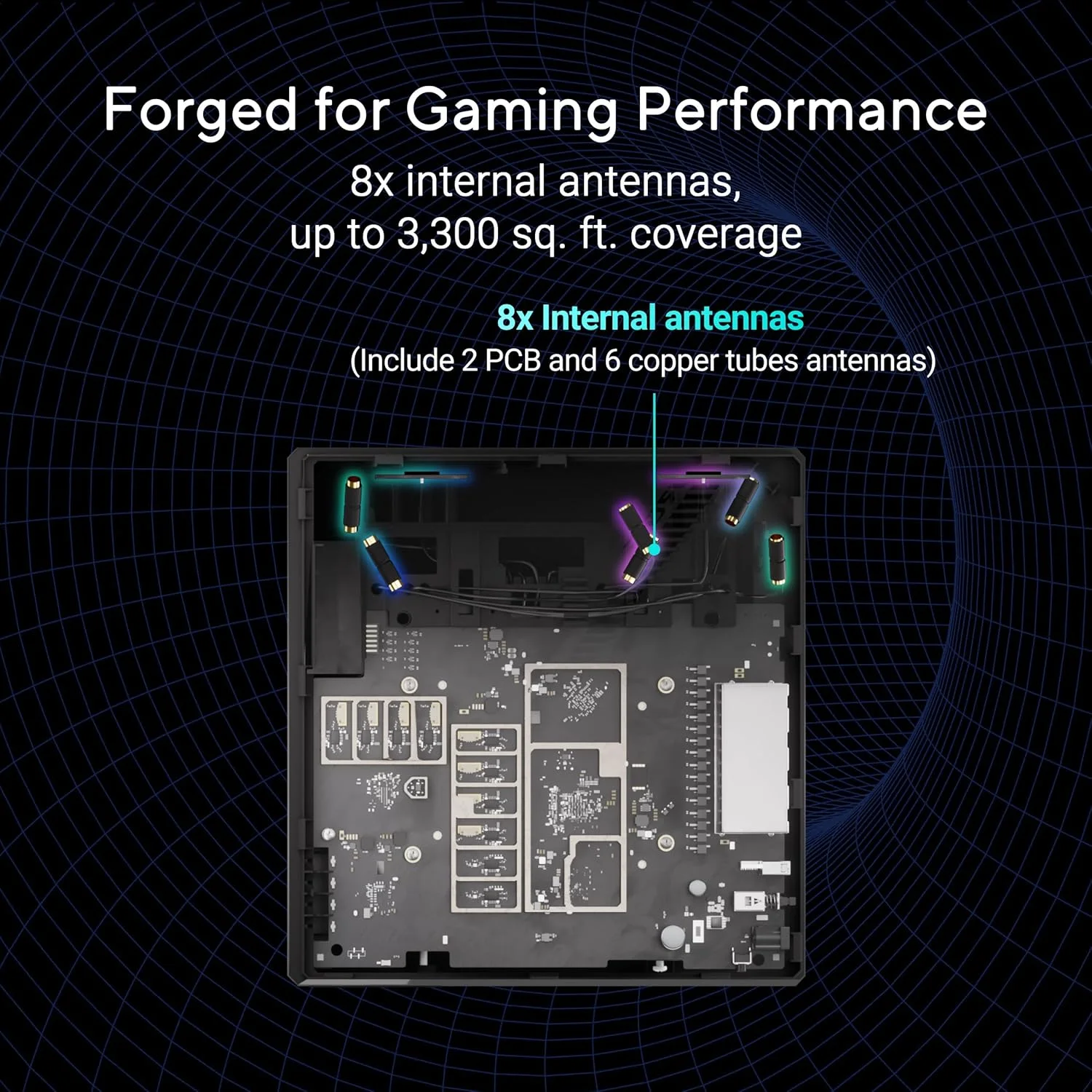 روتر گیمینگ سه بانده وای فای 7 ایسوس ROG Strix GS-BE18000 (پهنای باند 320 مگاهرتز، 4096-QAM، 8 پورت 2.5G، حالت بازی موبایل، Aura RGB، AiMesh، VPN، پوشش تا 300 متر مربع)
