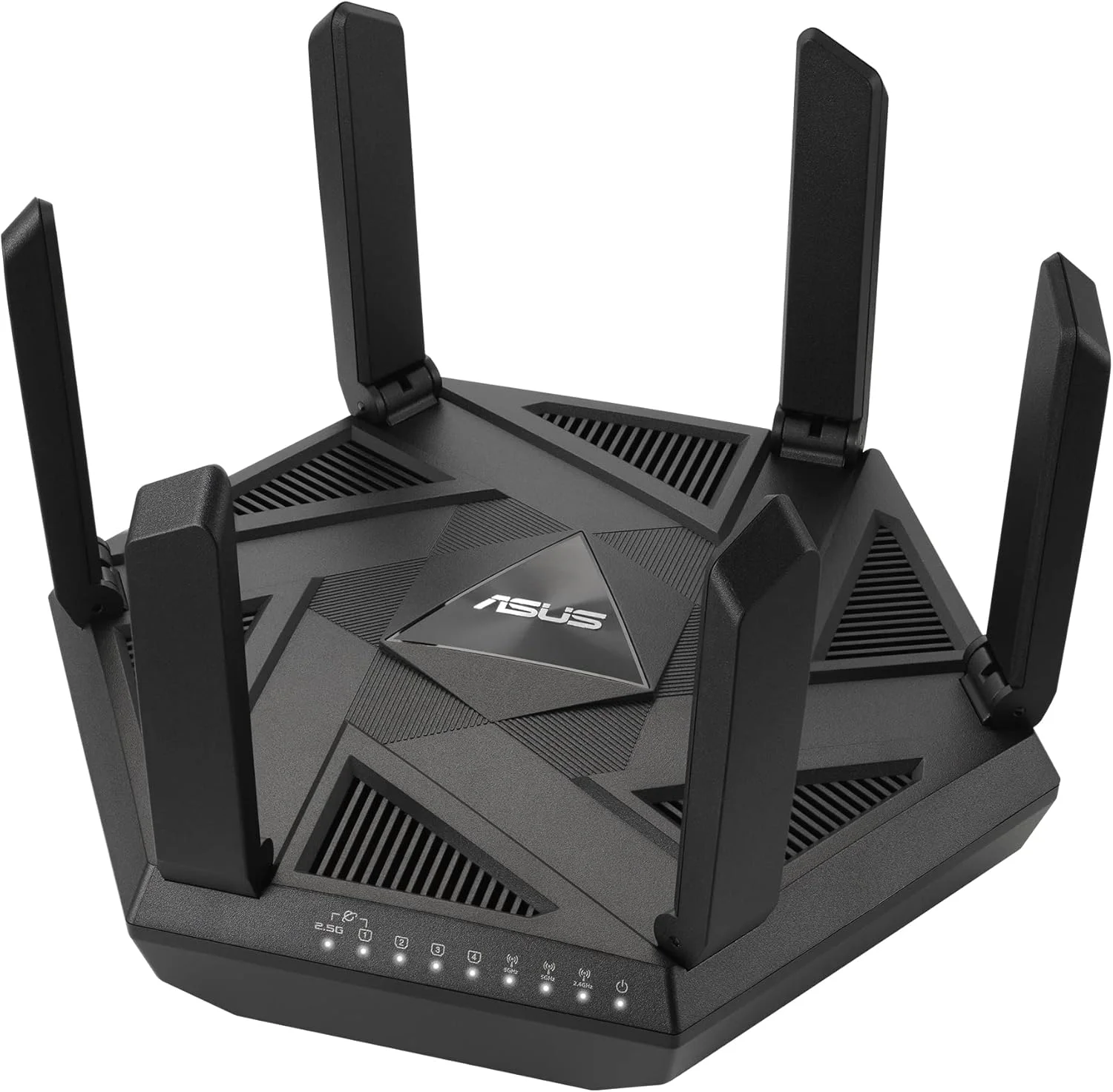 روتر توسعه‌پذیر سه بانده ASUS RT-AXE7800 WiFi 6E، باند 6 گیگاهرتز، پورت 2.5G، امنیت شبکه، Instant Guard، کنترل والدین پیشرفته، VPN داخلی، سازگار با AiMesh، خانه هوشمند، SMB