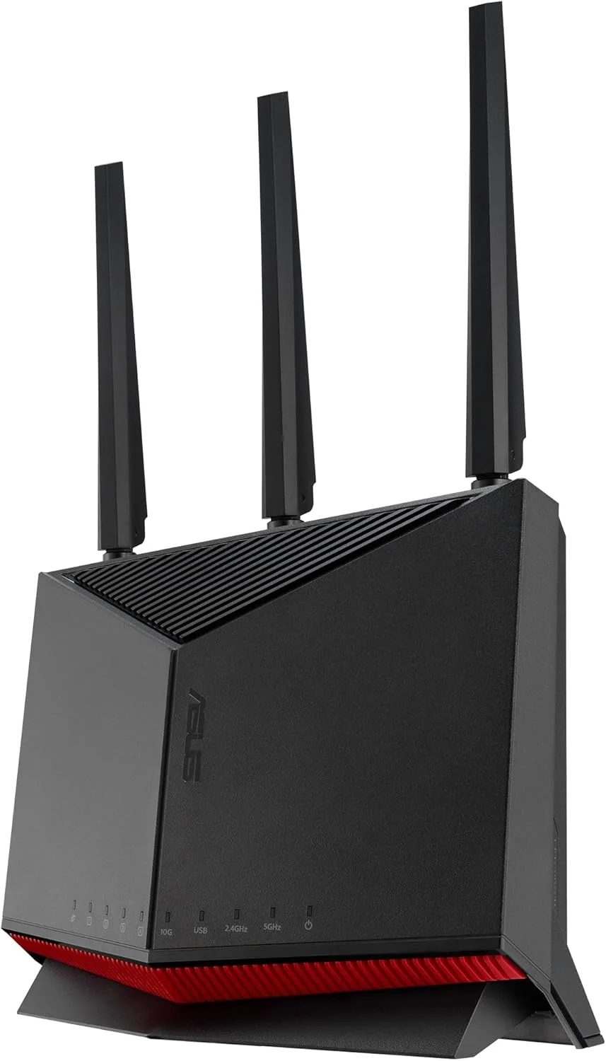 روتر وای فای 7 دو بانده ایسوس BE6800، پشتیبانی از 4096-QAM، عملکرد چند پیوندی (MLO)، تشخیص هوش مصنوعی WAN، AiMesh، امنیت شبکه بدون اشتراک و ویژگی های جامع VPN، Guest Network Pro