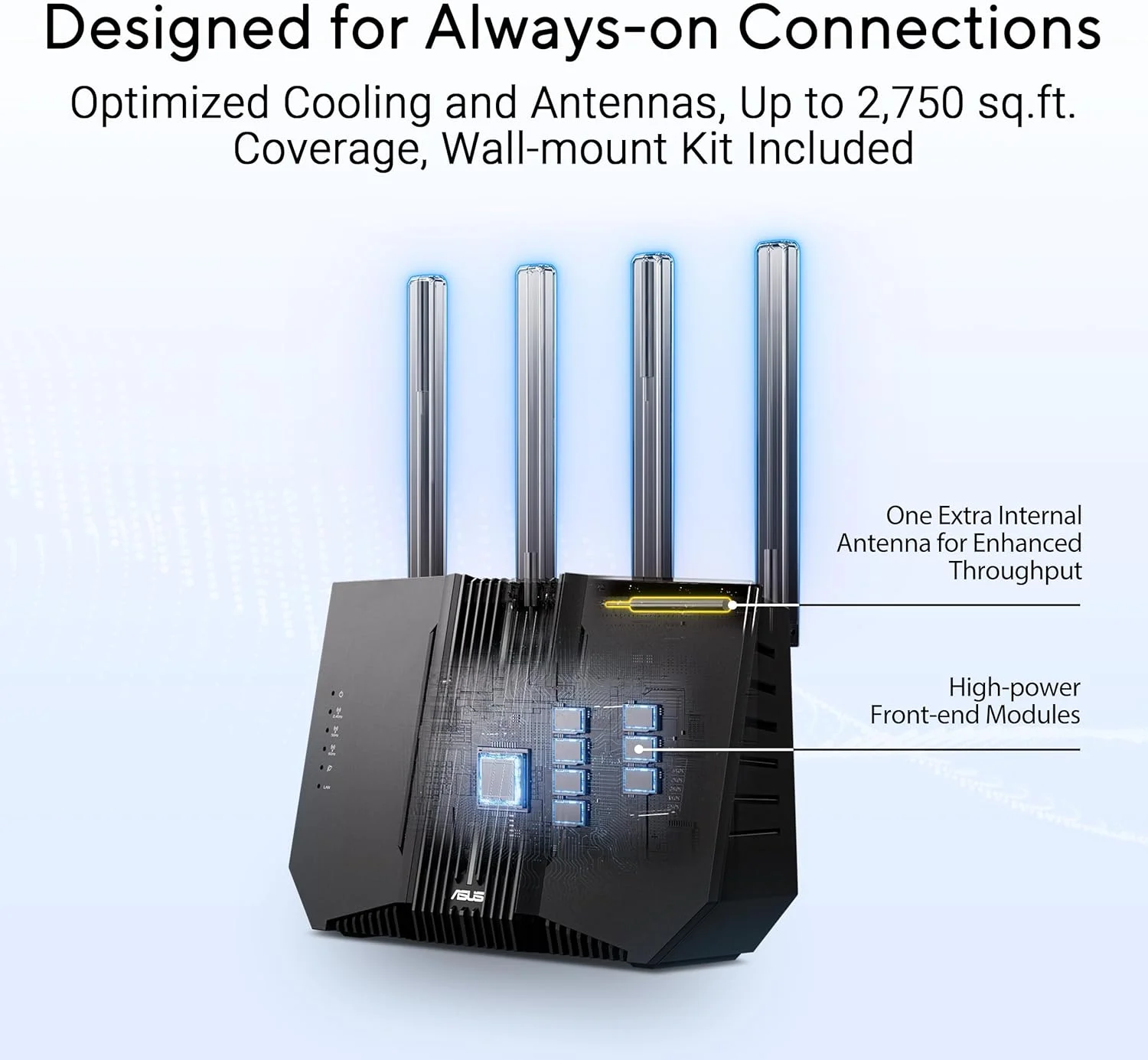 روتر ASUS RT-BE92U BE9700 Tri-Band WiFi 7، پشتیبانی از پهنای باند جدید 320 مگاهرتز و 4096-QAM، MLO، تشخیص AI WAN، پشتیبانی از AiMesh، امنیت شبکه بدون نیاز به اشتراک و ویژگی های جامع VPN