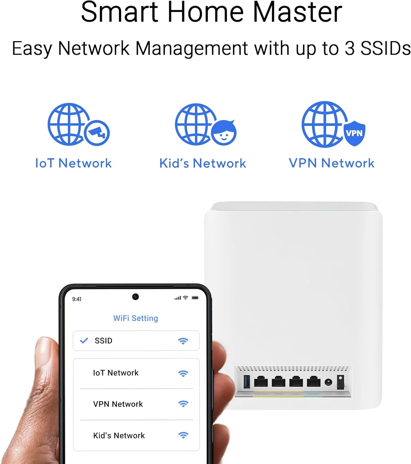 روتر مش سه بانده ASUS ZenWiFi BT8 (تک پک) WiFi 7: سرعت 14000 مگابیت بر ثانیه، پوشش تا 5900 فوت مربع، پورت های دوگانه 2.5G، شناسه های SSID برای اینترنت اشیا، VPN، کنترل والدین، امنیت شبکه، 4G LTE و 5G - سفید