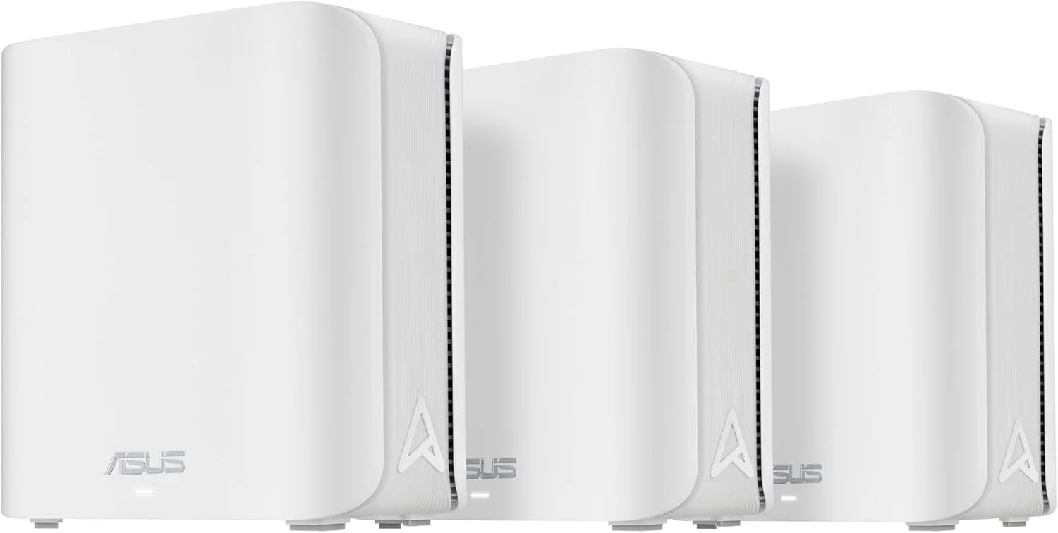 روتر توسعه‌پذیر ASUS ZenWiFi BD4 (3pk) Dual-band WiFi 7 (802.11be) AiMesh: سرعت 3.6 گیگابیت بر ثانیه، پورت‌های دوگانه 2.5G، تا 3 SSID برای دستگاه‌های IoT، کنترل والدین، VPN، امنیت شبکه پیشرفته - سفید