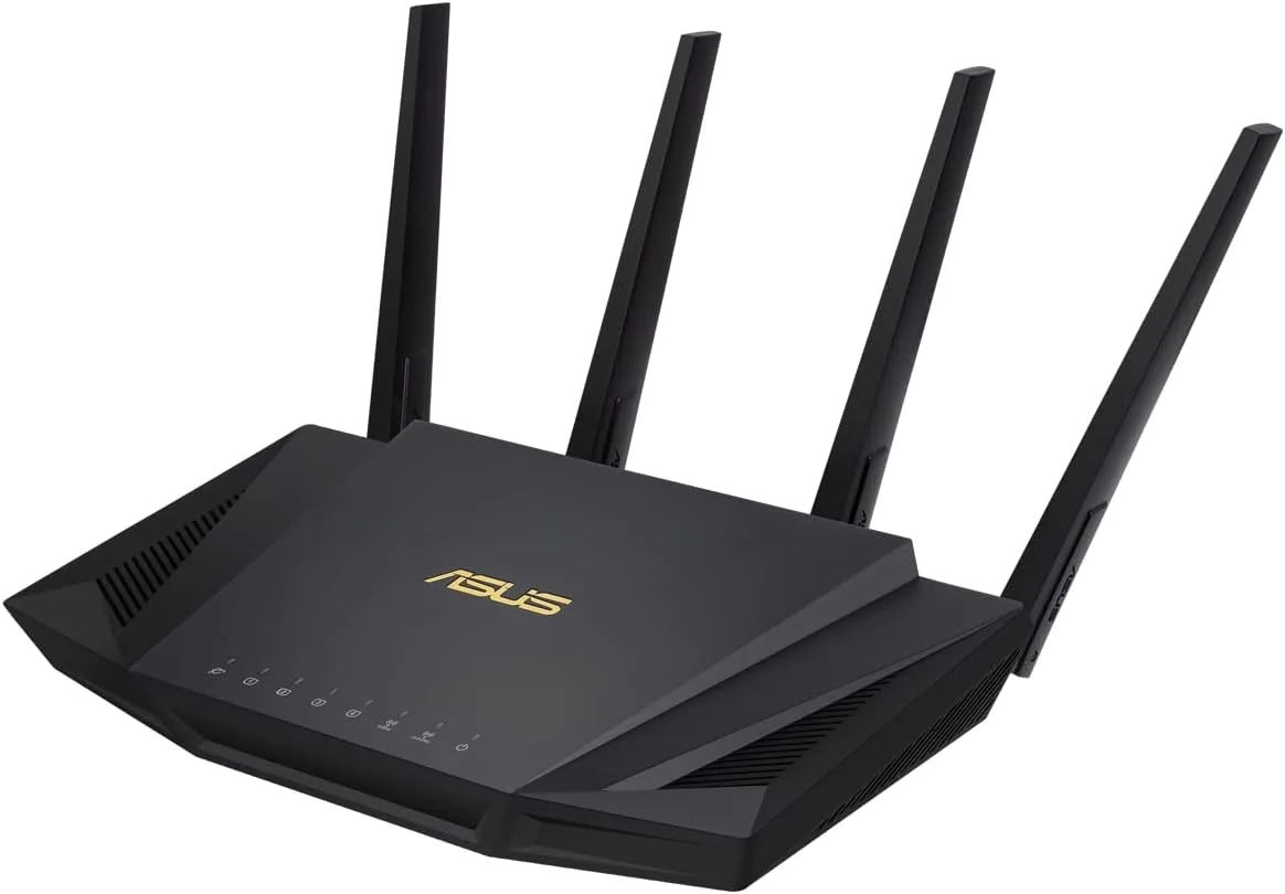 روتر ایسوس RT-AX58U AX3000 دو بانده وای فای 6 (802.11ax) با فناوری MU-MIMO و OFDMA، مشکی