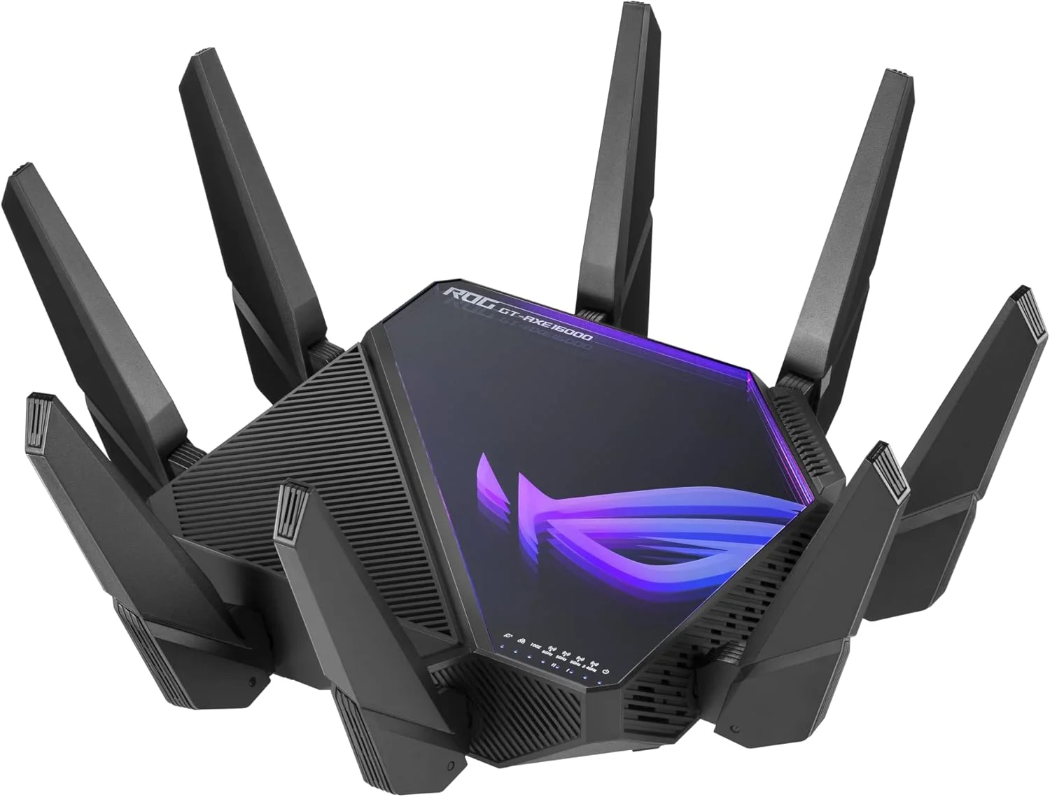 روتر گیمینگ ASUS ROG Rapture WiFi 6E (GT-AXE16000) - چهار بانده، آماده برای 6 گیگاهرتز، دارای دو پورت 10G، پورت WAN 2.5G، پشتیبانی از AiMesh، شتاب دهنده بازی سه سطحی، امنیت اینترنت مادام العمر، Instant Guard