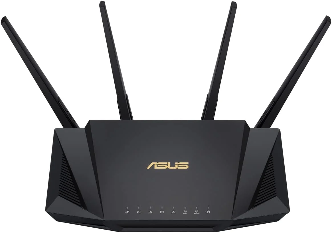 روتر ایسوس RT-AX58U AX3000 دو بانده وای فای 6 (802.11ax) با فناوری MU-MIMO و OFDMA، مشکی
