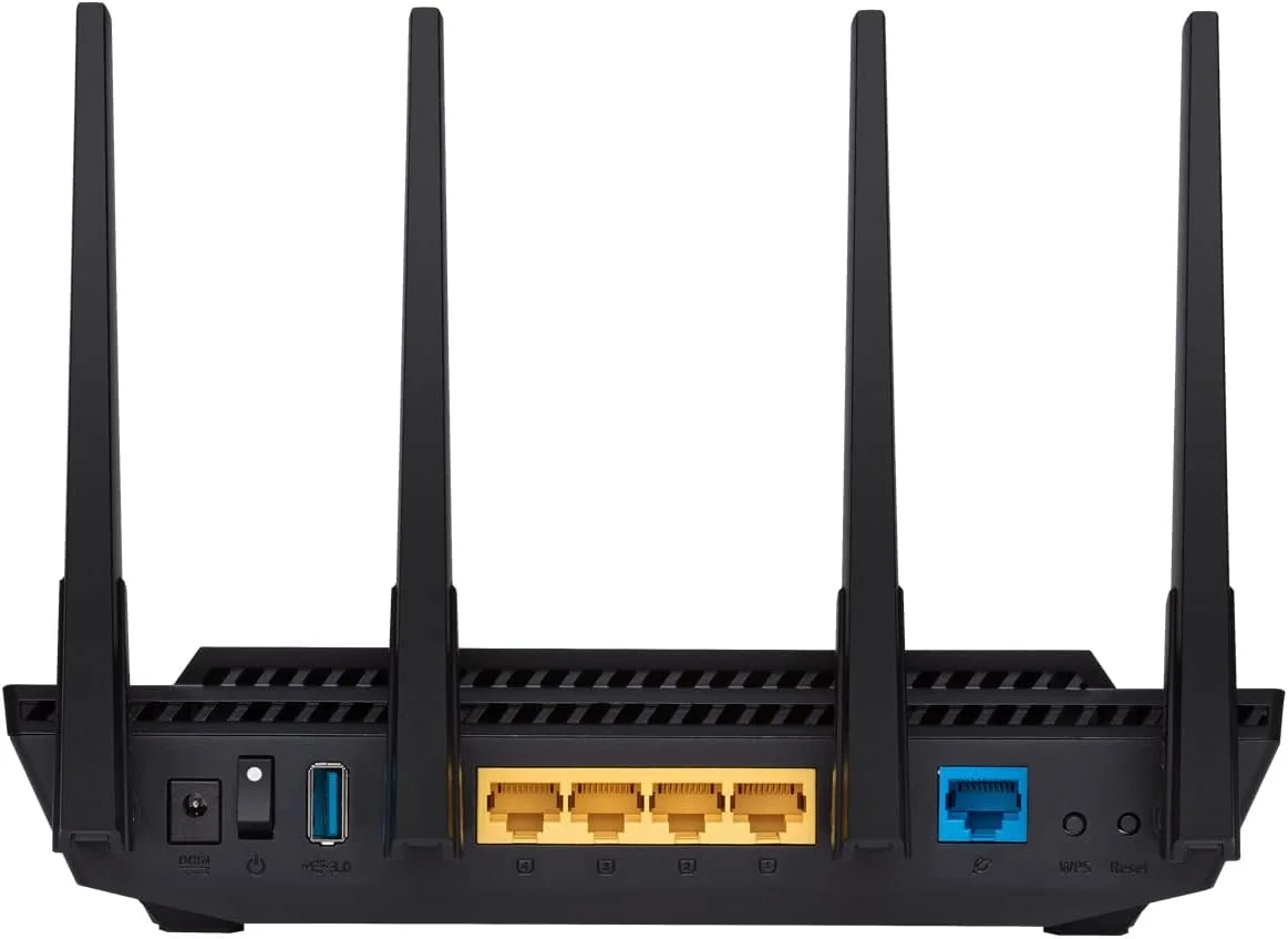 روتر ایسوس RT-AX58U AX3000 دو بانده وای فای 6 (802.11ax) با فناوری MU-MIMO و OFDMA، مشکی