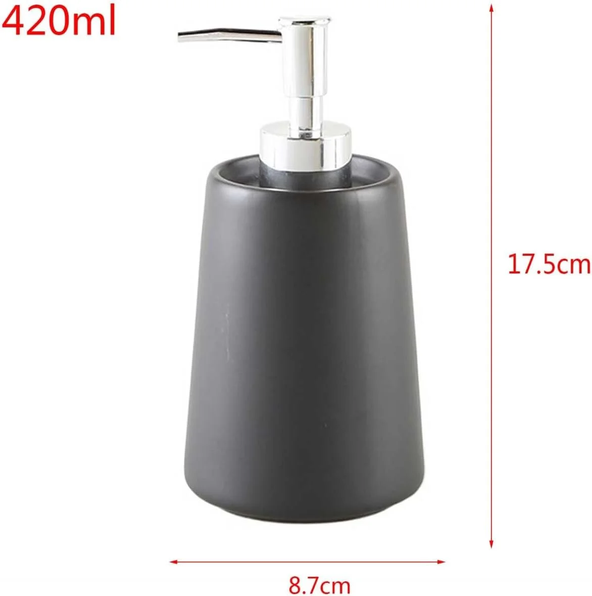 ظرف مایع دستشویی سرامیکی مات 420 میلی لیتری مناسب آشپزخانه و حمام، ظرف صابون مدرن با پمپ ظرف مایع دستشویی سرامیکی مات 420 میلی لیتری مناسب آشپزخانه و حمام، ظرف صابون مدرن با پمپ