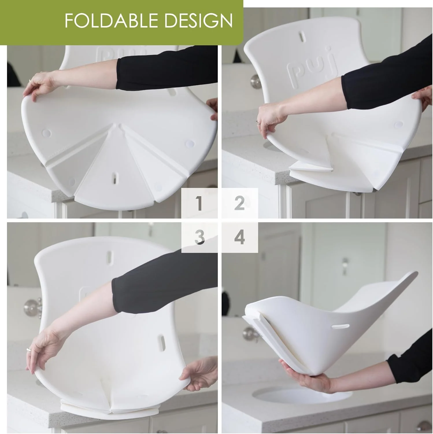 وان حمام نوزاد پوج - وان حمام نرم و تاشو - مناسب حمام نوزاد تازه متولد شده، کودک، 0-6 ماه، حمام نوزاد در سینک، فاقد BPA، فاقد PVC - خاکستری