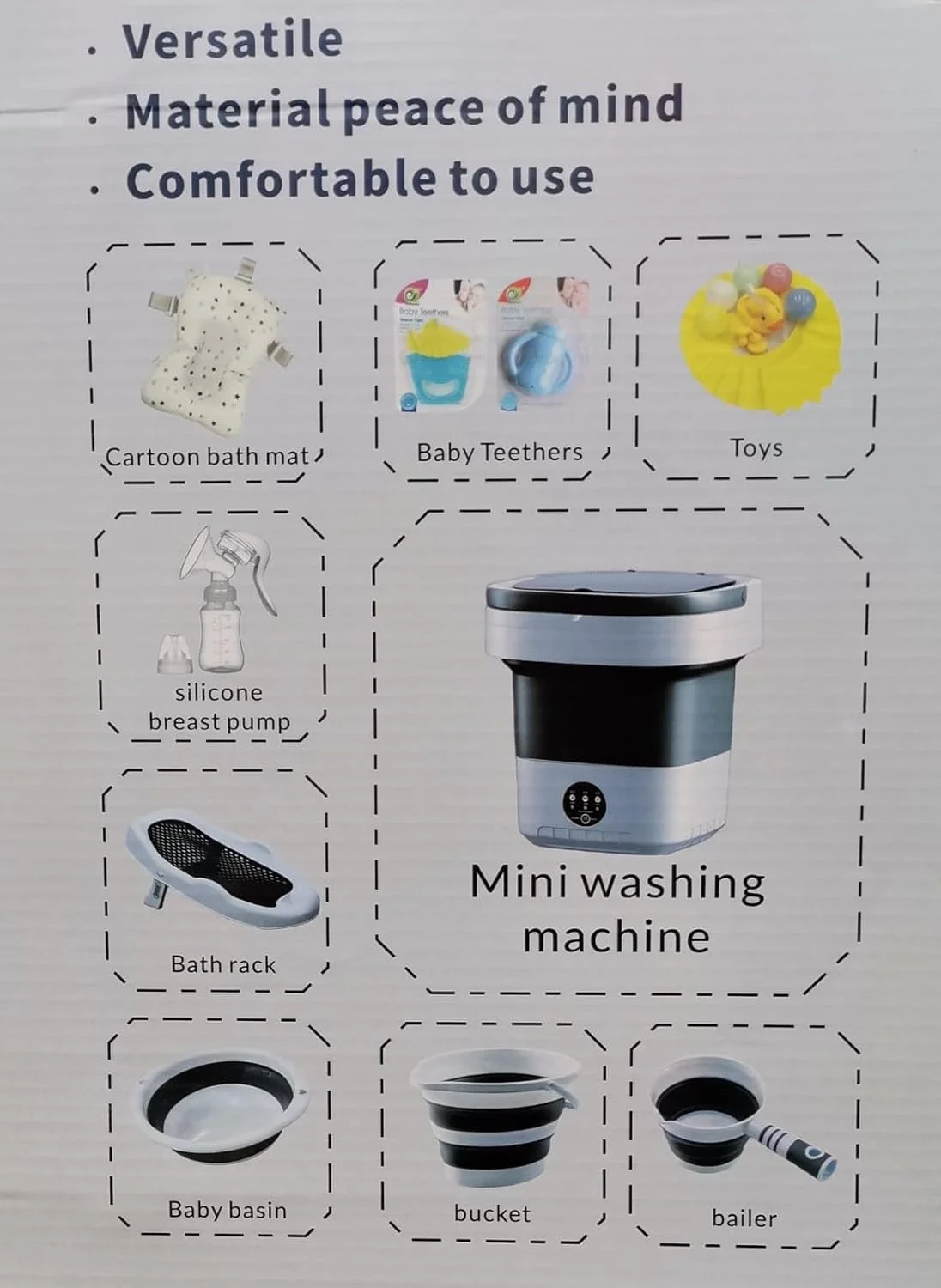 ست وان حمام تاشو کودک 10 در 1 POPYPAPA، با نمایشگر دما، مینی ماشین لباسشویی، چند رنگ (خاکستری) ست وان حمام تاشو کودک 10 در 1 POPYPAPA، با نمایشگر دما، مینی ماشین لباسشویی، چند رنگ (خاکستری)