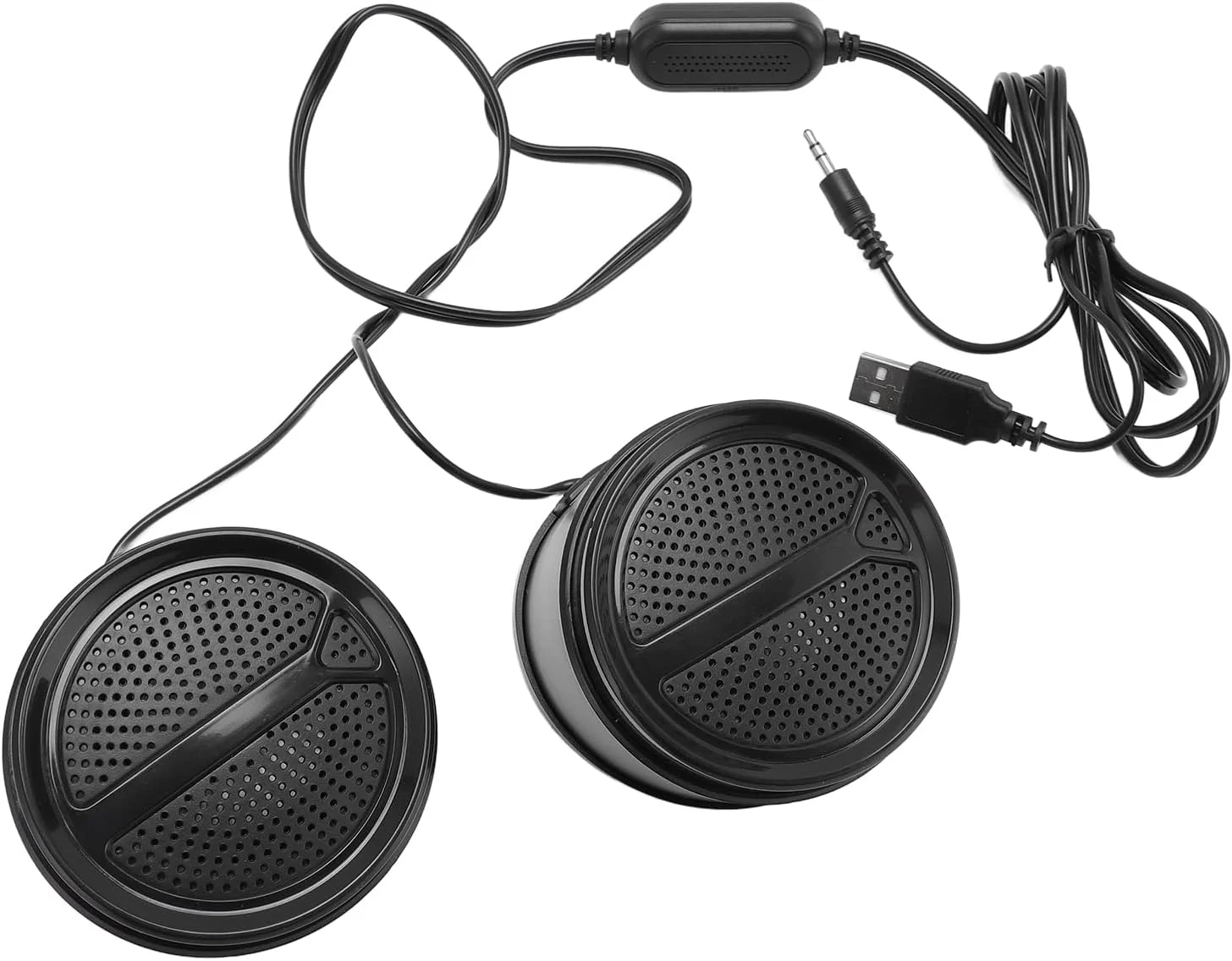 اسپیکر کامپیوتر سیم دار 3W با بیس تقویت شده و کنترل چرخشی صدا، اتصال USB برای لپ تاپ و کامپیوتر، مینی (غیر نورانی)