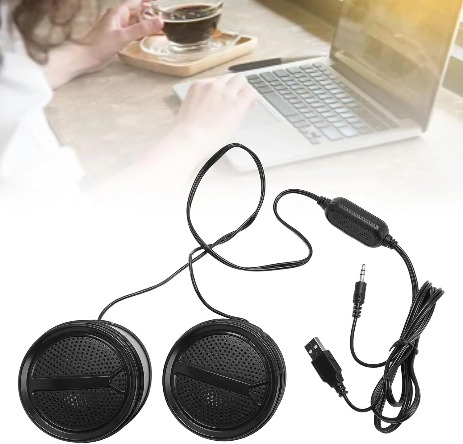اسپیکر کامپیوتر سیم دار 3W با بیس تقویت شده و کنترل چرخشی صدا، اتصال USB برای لپ تاپ و کامپیوتر، مینی (غیر نورانی) اسپیکر کامپیوتر سیم دار 3W با بیس تقویت شده و کنترل چرخشی صدا، اتصال USB برای لپ تاپ و کامپیوتر، مینی (غیر نورانی)