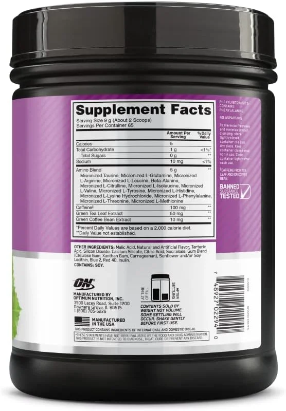 نوشیدنی آمینو انرژی BCAA اپتیموم نوتریشن (ON) - ۶۵ سروینگ (انگور کنکورد) نوشیدنی آمینو انرژی BCAA اپتیموم نوتریشن (ON) - ۶۵ سروینگ (انگور کنکورد)