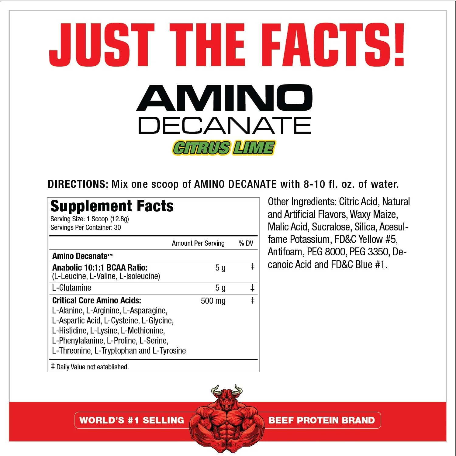 نوشیدنی حین و بعد تمرین MuscleMeds Amino DECANATE، کمپلکس کامل آمینو اسید، لوسین، ریکاوری عضلات، 30 سروینگ (مرکبات لیمویی)