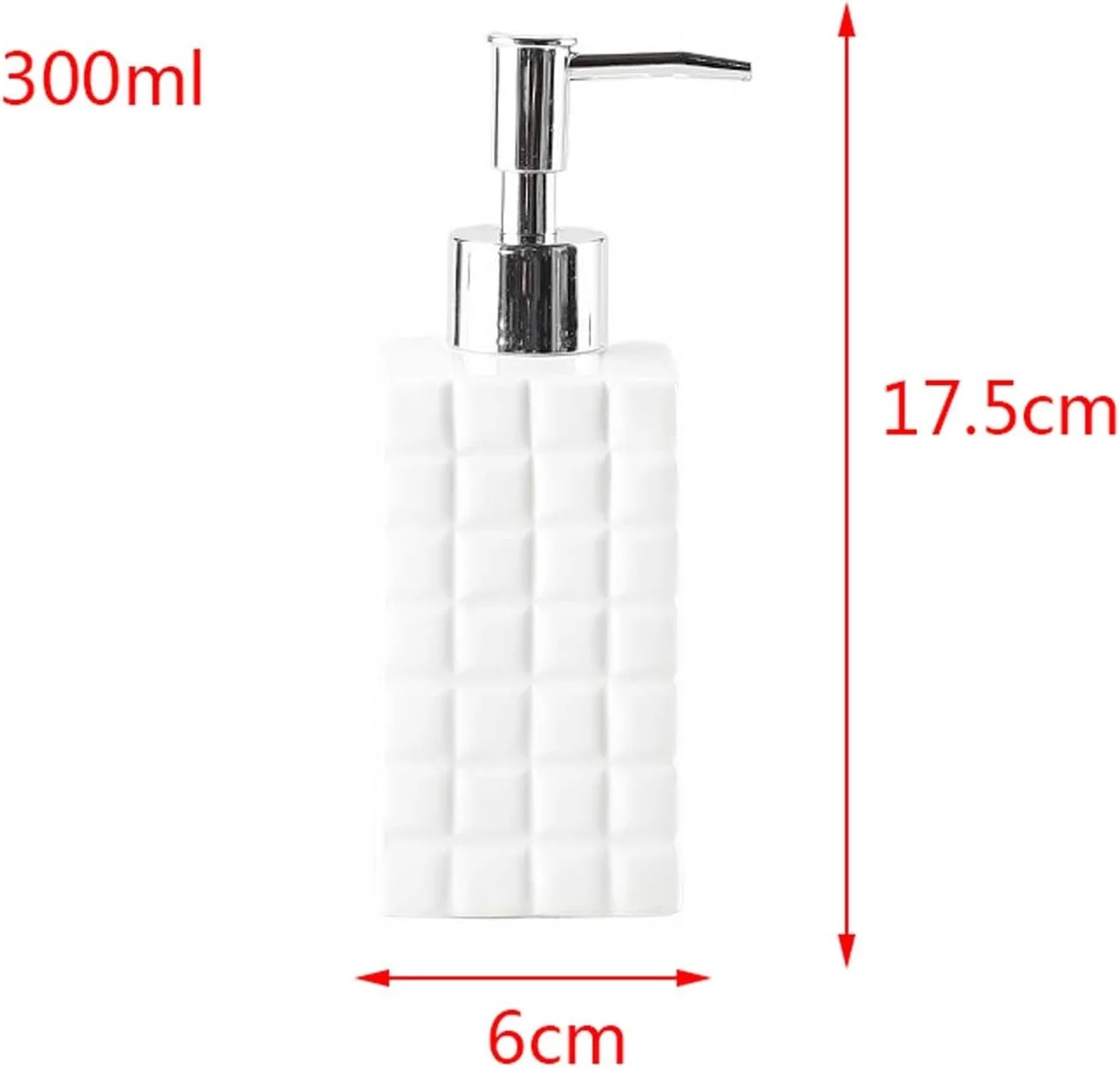 ظرف صابون مایع سفید، بطری پمپ لوسیون سرامیکی با روکش شبکه ای مربعی تصفیه شده و قدیمی، دکوراسیون منزل برای حمام یا آشپزخانه (300 میلی لیتر) حمام ظرف صابون مایع سفید، بطری پمپ لوسیون سرامیکی با روکش شبکه ای مربعی تصفیه شده و قدیمی، دکوراسیون منزل برای حمام یا آشپزخانه (300 میلی لیتر) حمام