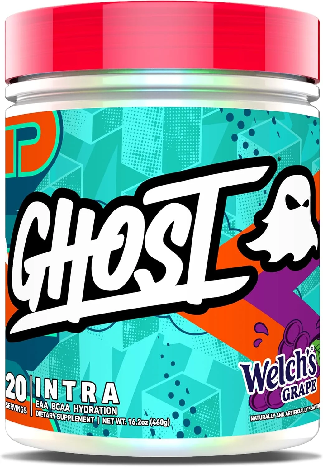 پودر حین تمرین GHOST - بی سی ای ای، ای ای ای و آبرسانی - آمینو اسیدهای ضروری و شاخه دار، پشتیبانی از ریکاوری عضلات و تمرکز - پودرهای قبل، حین و بعد از تمرین (20 سروینگ، انگور ولش)