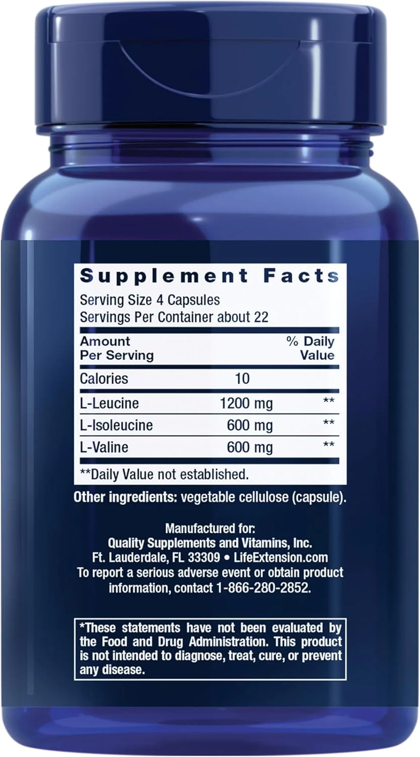 کپسول آمینو اسیدهای شاخه دار لایف اکستنشن 90 عددی کپسول آمینو اسیدهای شاخه دار لایف اکستنشن 90 عددی