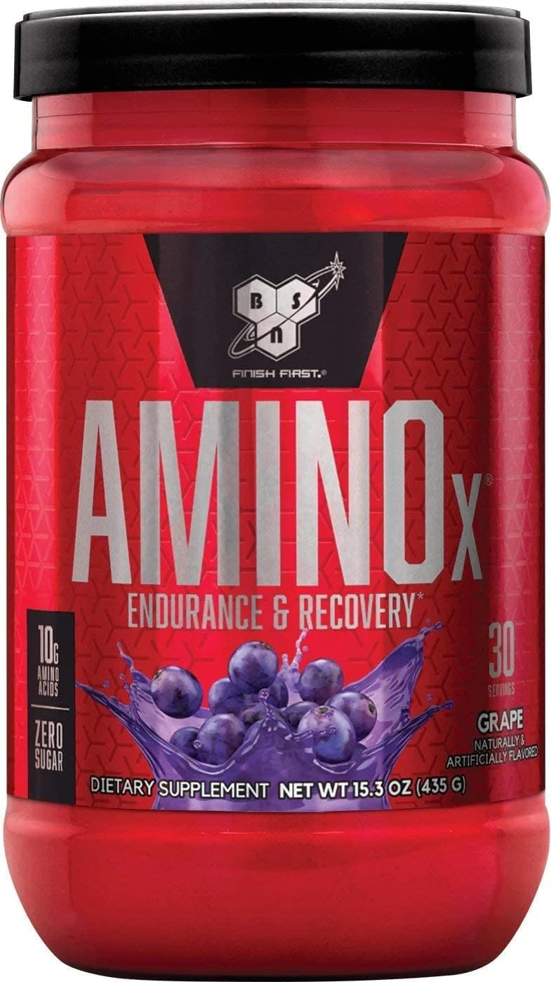 پودر انرژی آمینو BSN AMINOx® برای استقامت و ریکاوری، آمینو اسیدهای فوری جوشان، مکمل غذایی - انگور، 435 گرم، 30 سروینگ