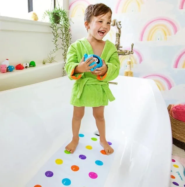 تشک حمام خالدار مانچکین، ضد لغزش، مناسب برای قرار دادن در وان برای کودکان، حرکت آسان، مناسب برای کودکان نوپا/بچه ها، 36 ماه به بالا