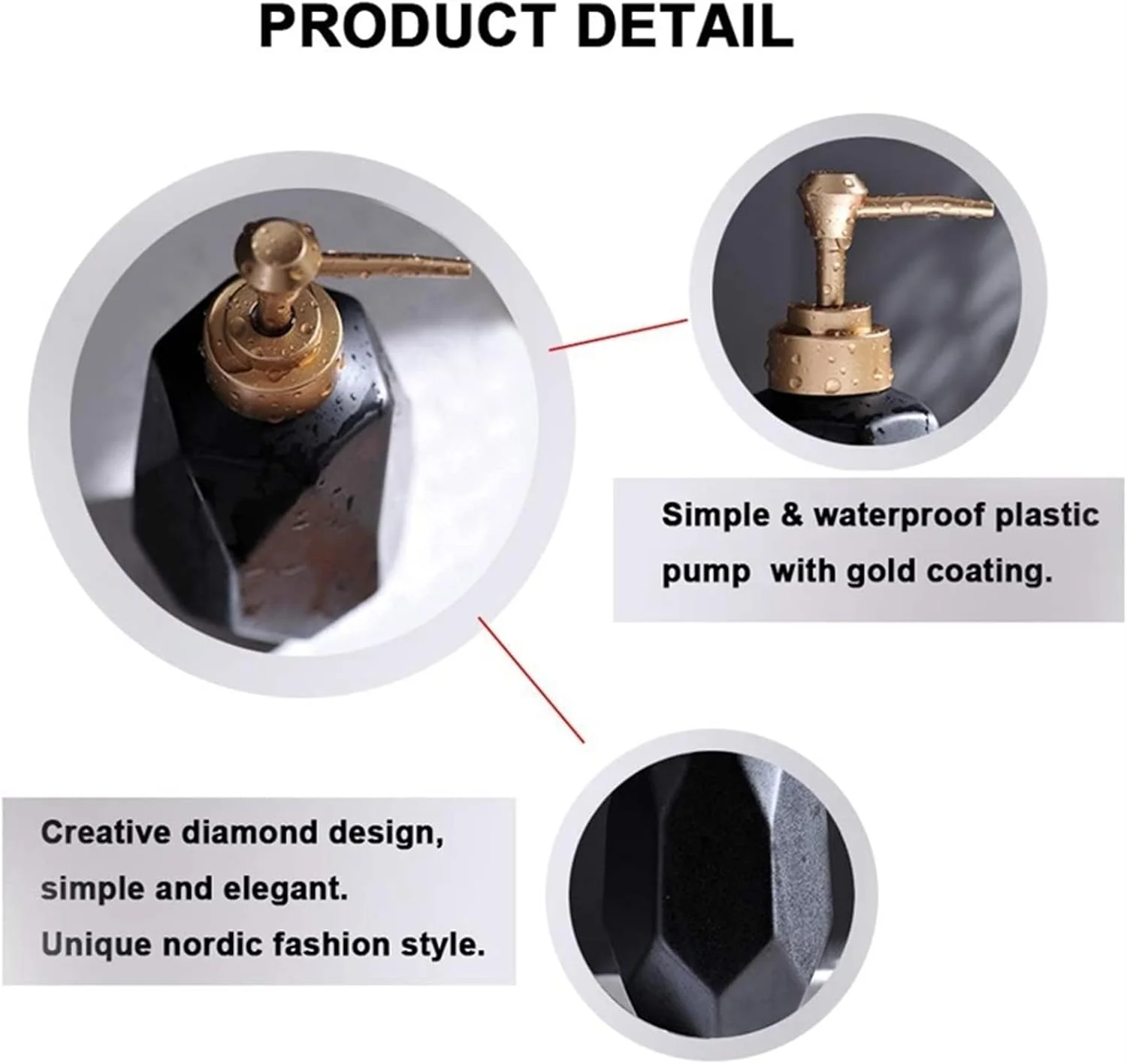 ظرف صابون پمپ دار، ظرف صابون مایع، ظرف لوسیون سرامیکی برای حمام، آشپزخانه، منزل، دستشویی، ظرف صابون مشکی برای حمام و آشپزخانه ظرف صابون پمپ دار، ظرف صابون مایع، ظرف لوسیون سرامیکی برای حمام، آشپزخانه، منزل، دستشویی، ظرف صابون مشکی برای حمام و آشپزخانه