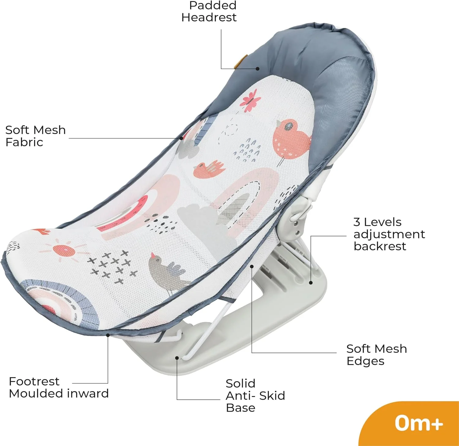 صندلی حمام کودک ماه مدل Shower Me Baby Bather - صندلی حمام کودک قابل تنظیم با 3 حالت خوابیده - صندلی نوزاد با روکش توری قابل جدا شدن/شستشو - تاشو - مناسب برای وان/سینک از 0 ماهگی - آبی صندلی حمام کودک ماه مدل Shower Me Baby Bather - صندلی حمام کودک قابل تنظیم با 3 حالت خوابیده - صندلی نوزاد با روکش توری قابل جدا شدن/شستشو - تاشو - مناسب برای وان/سینک از 0 ماهگی - آبی