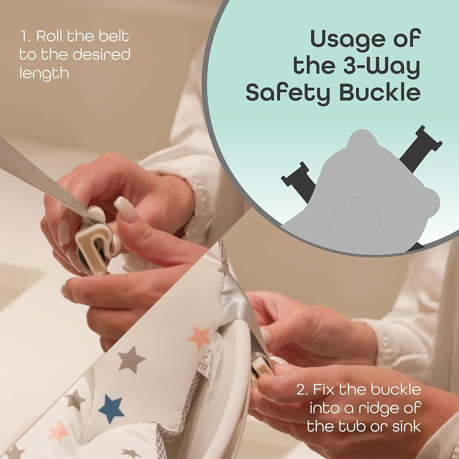 تشک حمام ضد لغزش کودک برند مون، بالشتک شناور تاشو برای حمام نوزاد، تشک صندلی وان حمام برای پشتیبانی از حمام نوزاد، 0 - 24 ماه - طرح ستاره تشک حمام ضد لغزش کودک برند مون، بالشتک شناور تاشو برای حمام نوزاد، تشک صندلی وان حمام برای پشتیبانی از حمام نوزاد، 0 - 24 ماه - طرح ستاره