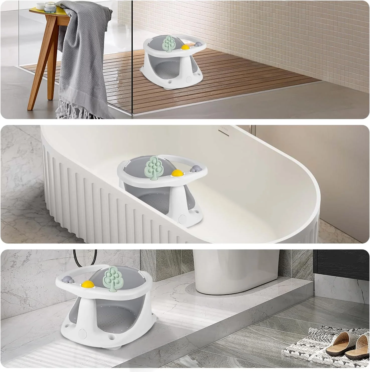 صندلی حمام کودک ماسرو ضد لغزش برای نوزادان و کودکان نوپا، صندلی حمام قابل حمل با فنجان های مکش، صندلی وان حمام ایمن برای نوزادان 6 ماهه و بالاتر، پشتیبانی از کوسن نرم صندلی حمام کودک ماسرو ضد لغزش برای نوزادان و کودکان نوپا، صندلی حمام قابل حمل با فنجان های مکش، صندلی وان حمام ایمن برای نوزادان 6 ماهه و بالاتر، پشتیبانی از کوسن نرم