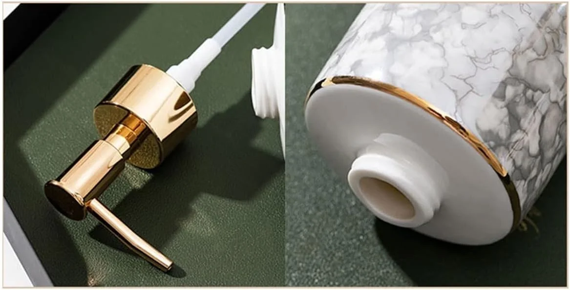 ظرف صابون مایع سرامیکی با پمپ، مناسب شامپو، ژل شستشو و مایع دستشویی - مدل (F) ظرف صابون مایع سرامیکی با پمپ، مناسب شامپو، ژل شستشو و مایع دستشویی - مدل (F)