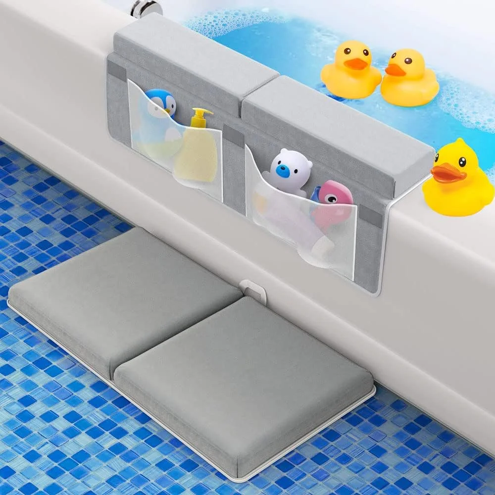 زانو بند و پد استراحت آرنج راحت فانیتو برای حمام کردن نوزاد توسط والدین - تشک فوم بدون درد با جیب های سازمان دهنده اسباب بازی - خشک شدن سریع، تاشو، ضد لغزش برای حمام کردن نوزاد و کودک نوپا زانو بند و پد استراحت آرنج راحت فانیتو برای حمام کردن نوزاد توسط والدین - تشک فوم بدون درد با جیب های سازمان دهنده اسباب بازی - خشک شدن سریع، تاشو، ضد لغزش برای حمام کردن نوزاد و کودک نوپا