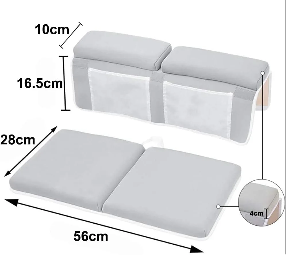 زانو بند و پد استراحت آرنج راحت فانیتو برای حمام کردن نوزاد توسط والدین - تشک فوم بدون درد با جیب های سازمان دهنده اسباب بازی - خشک شدن سریع، تاشو، ضد لغزش برای حمام کردن نوزاد و کودک نوپا