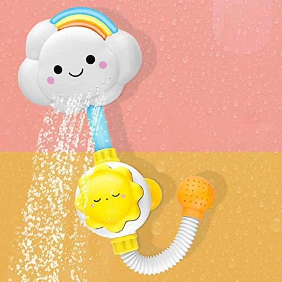 اسباب بازی حمام دلفینو برای کودکان نوپا، اسباب بازی حمام دوش کودک، اسباب بازی اسپری آب حمام، ابر دوست داشتنی رنگین کمان، شیر آب دوش آب پاش برای کودکان نوپا، اسباب بازی های حمام ابری کودک